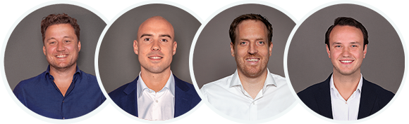 Partner team handtekening witruimte